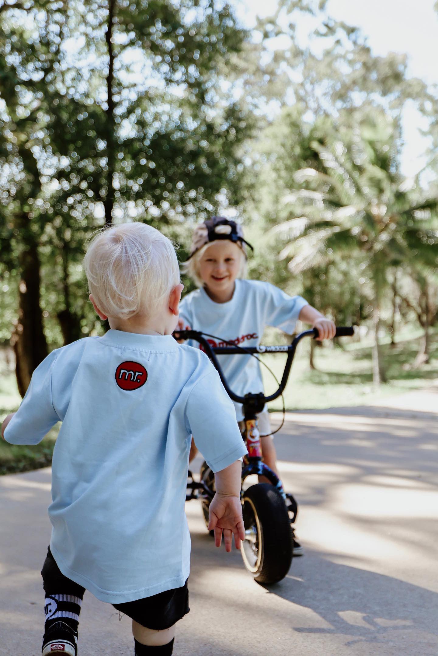 Tee Blue with Red Embroidery logo