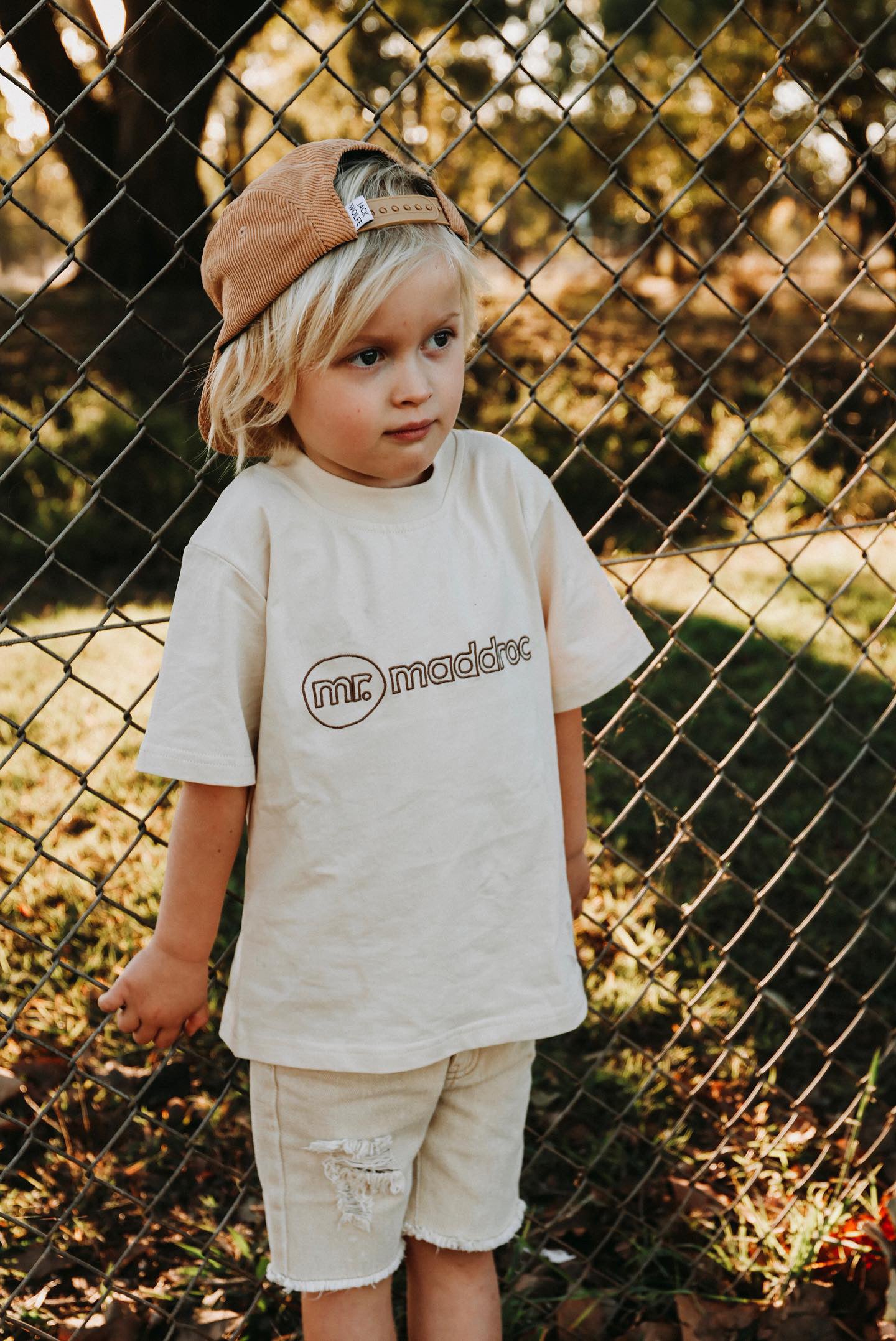 Tee Beige with Brown embroidery logo