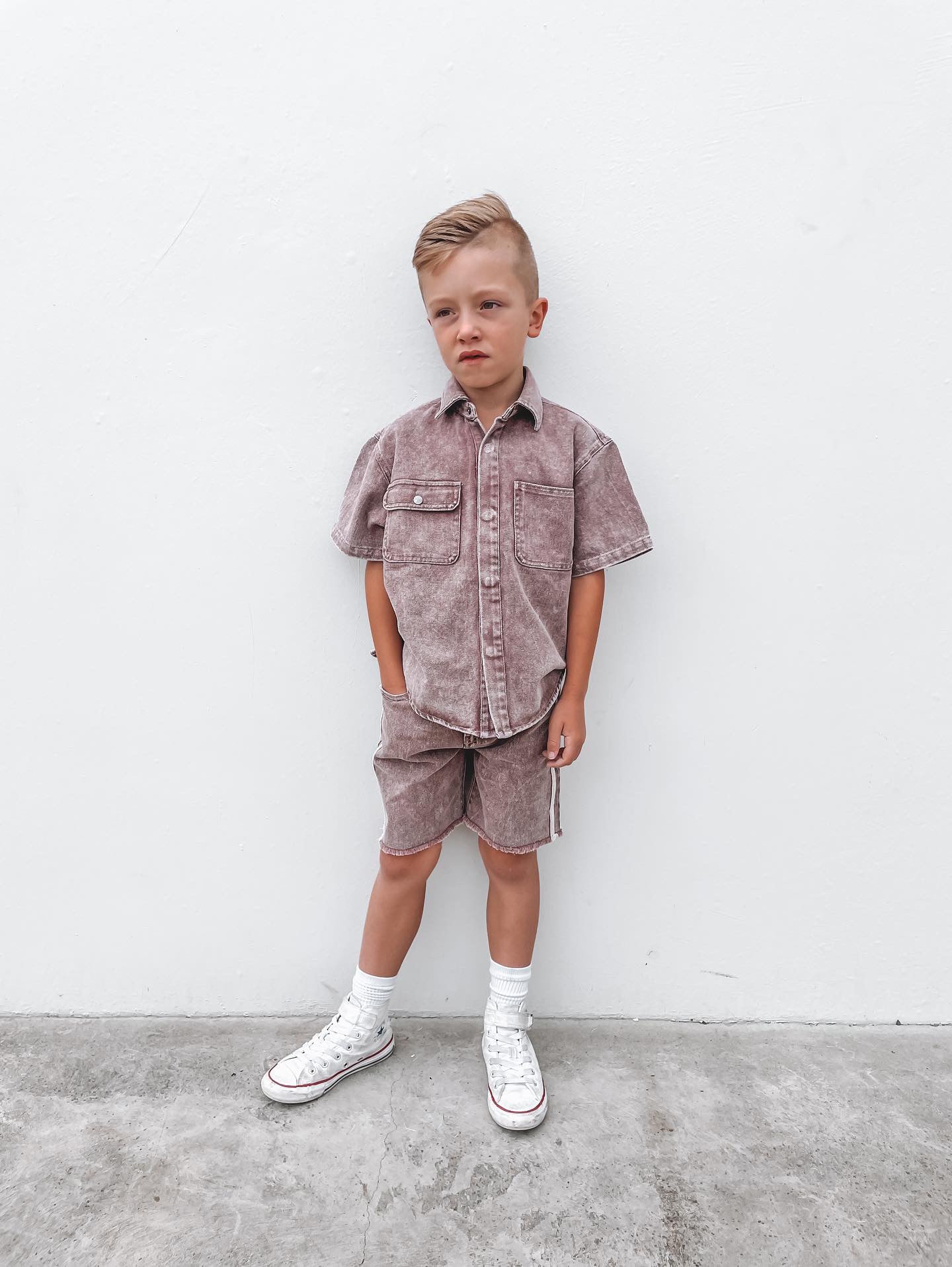 Short sleeve shirt- Acid Brown