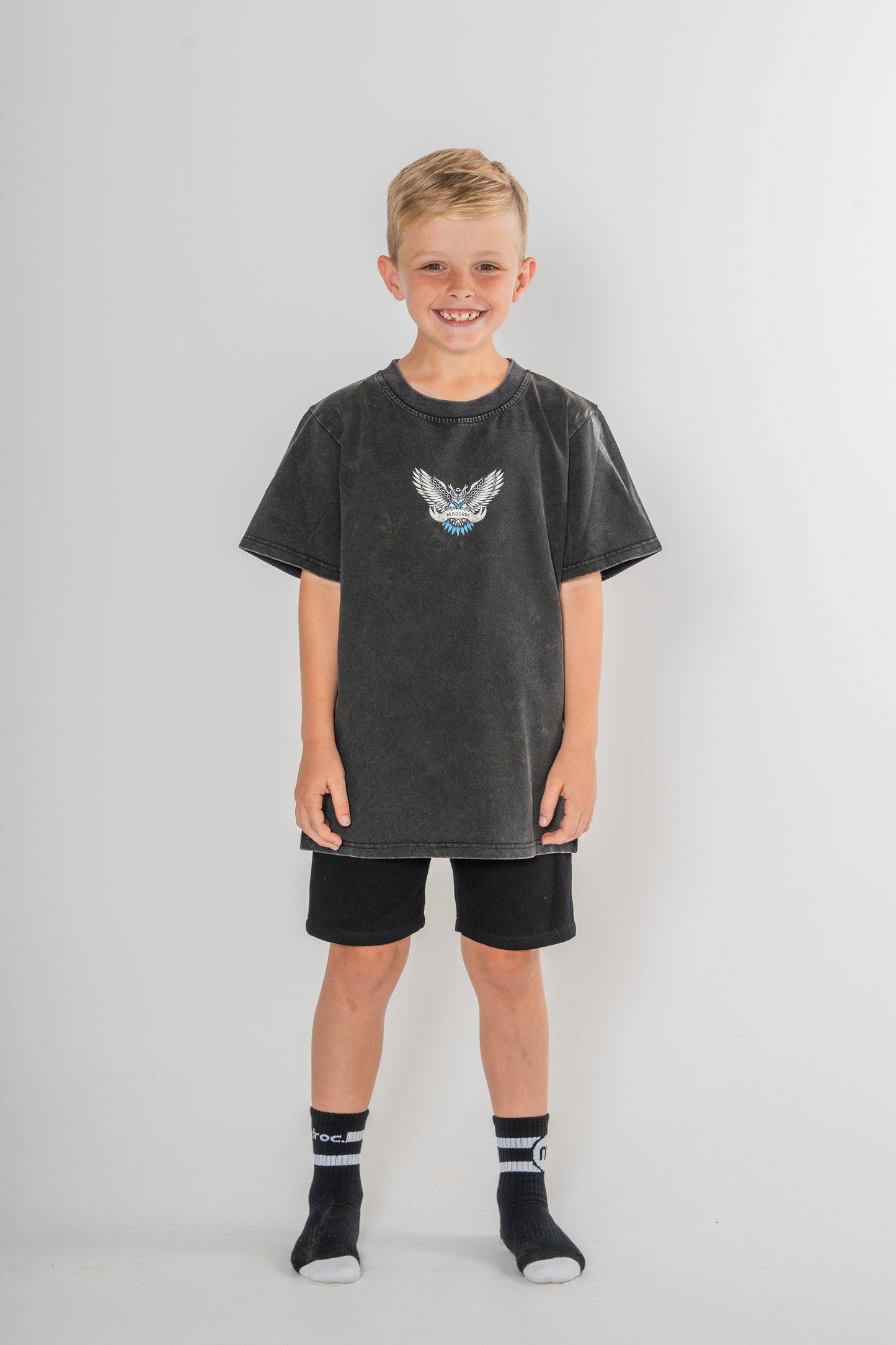 Owl Tee - Acid Black