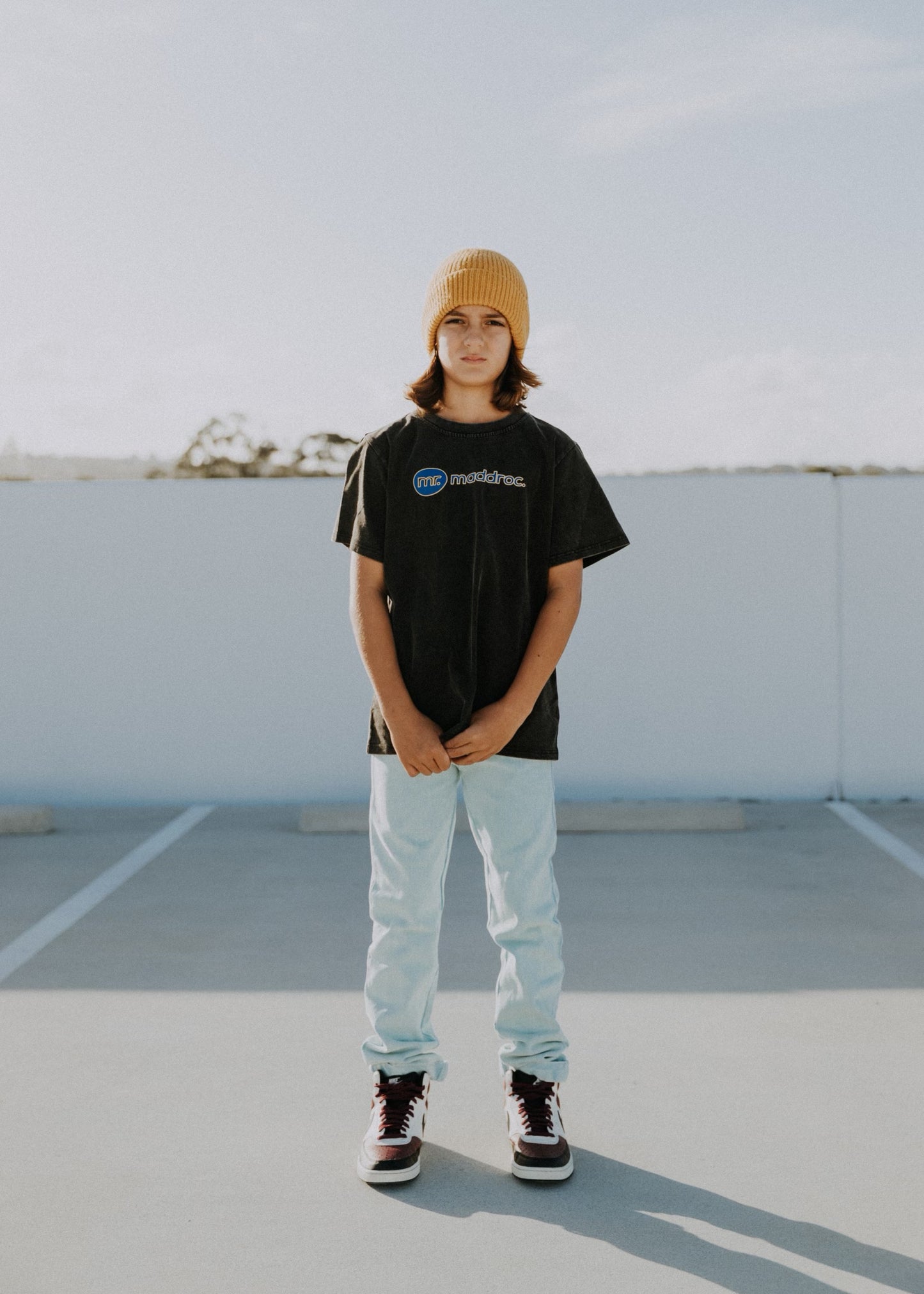 Tee Acid Black with Blue & Yellow logo