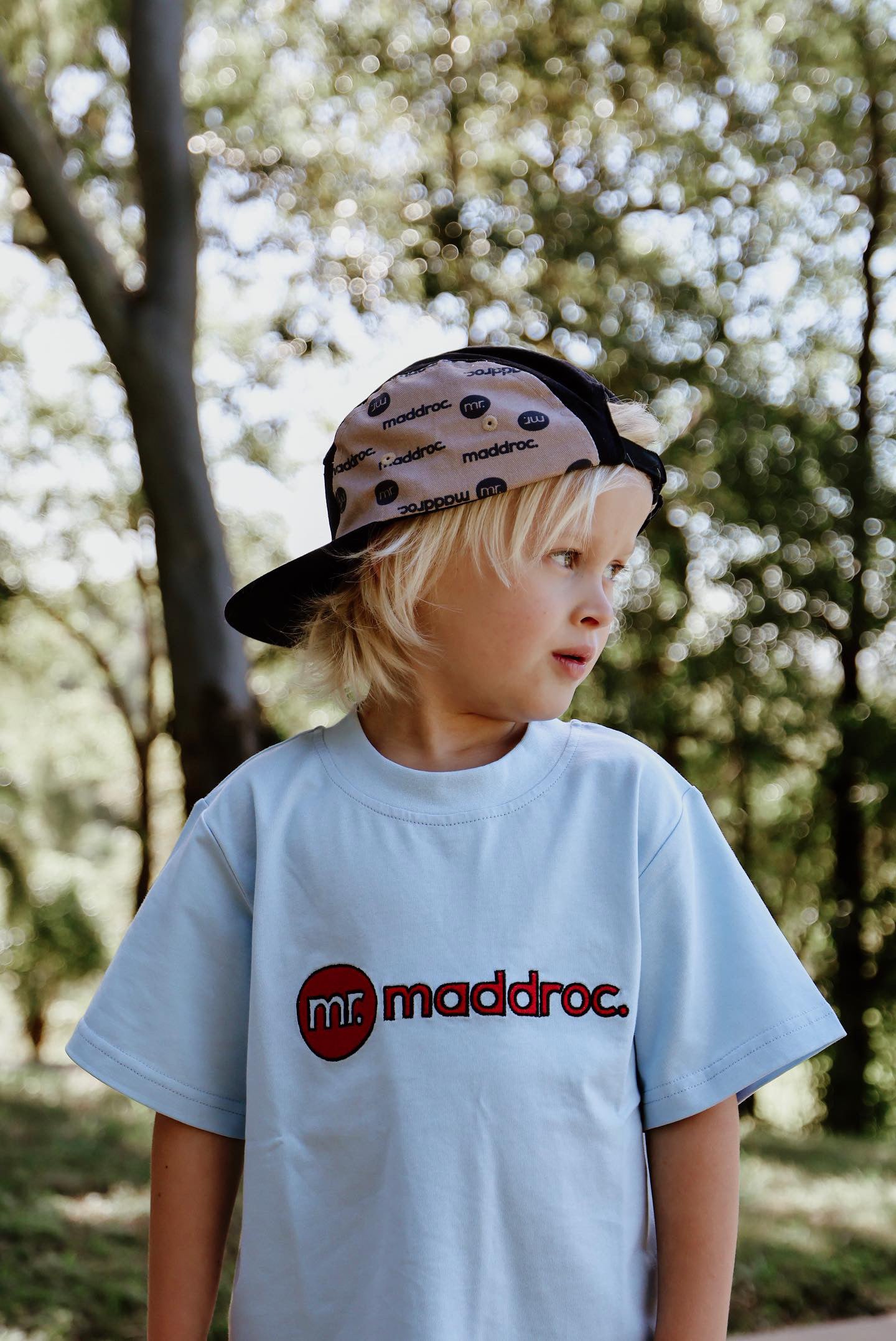 Tee Blue with Red Embroidery logo