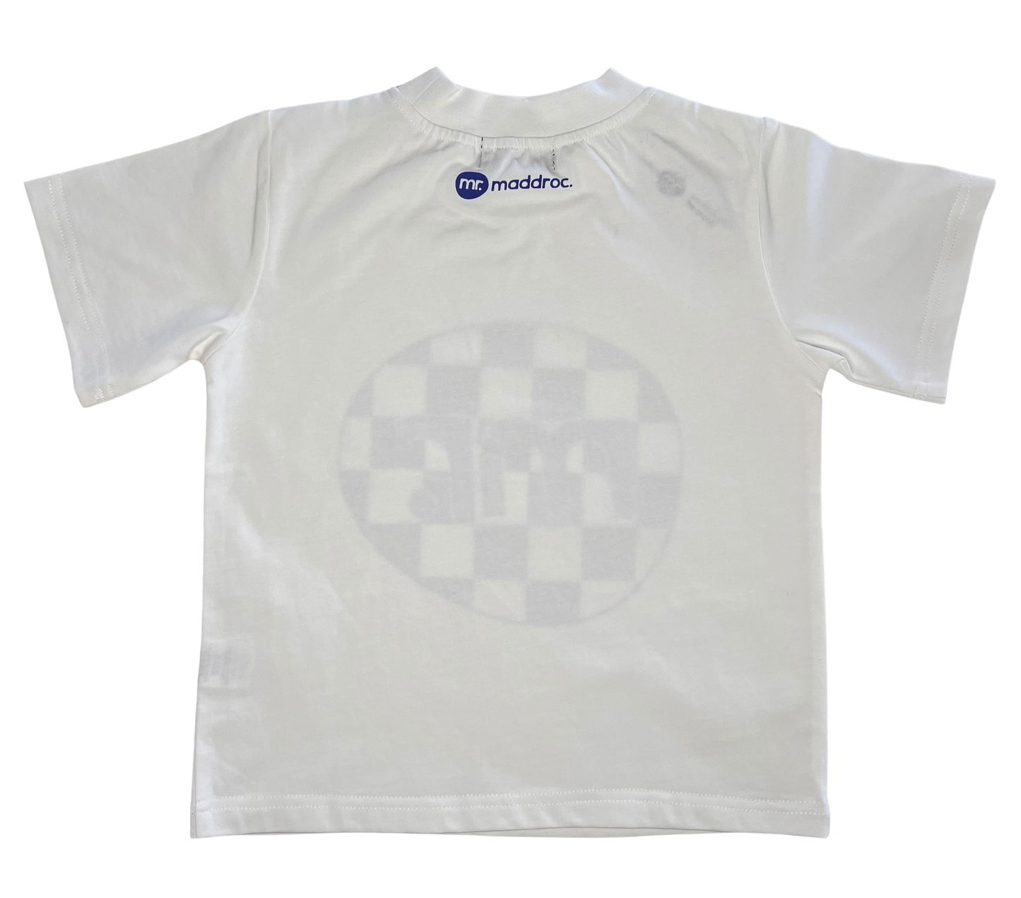 Tee White w/blue check - SAMPLE