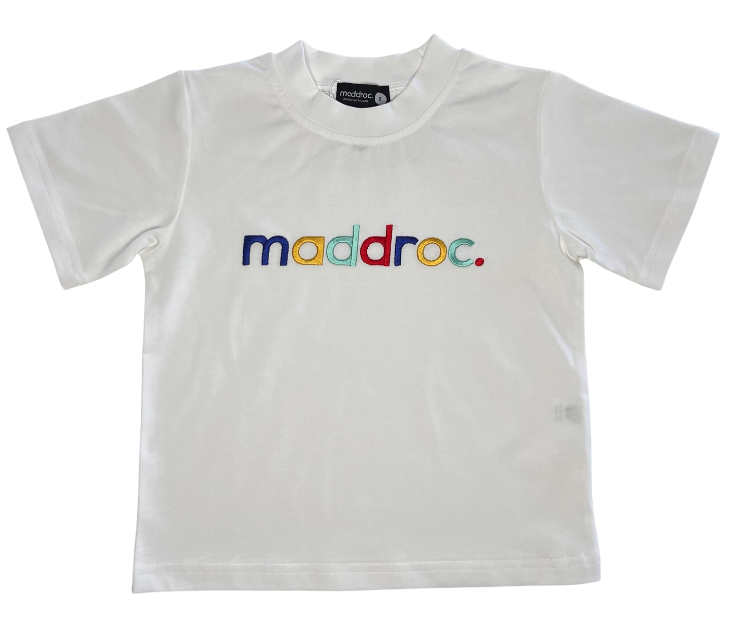 Tee White/ multi emb