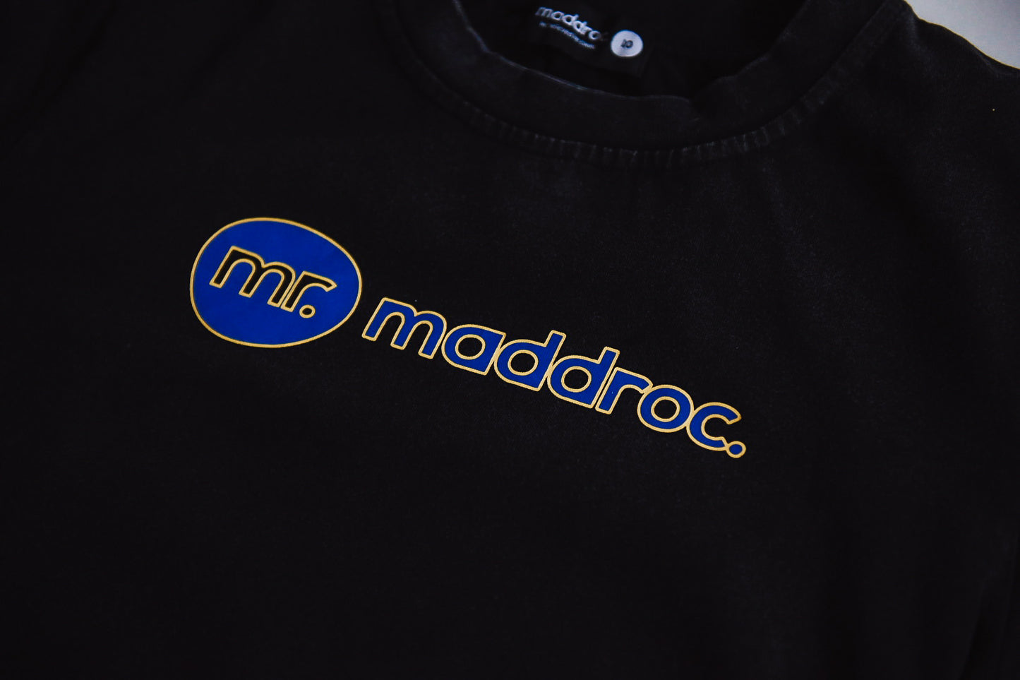 Tee Acid Black with Blue & Yellow logo