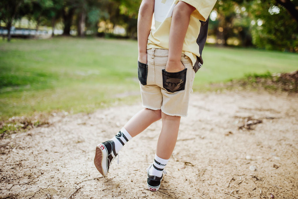Contrast Shorts - Beige