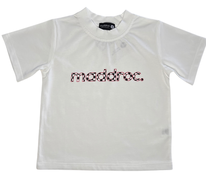 Tee White w/red check - SAMPLE