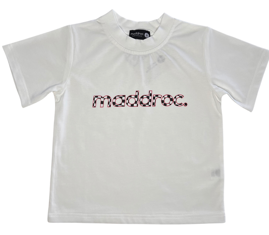 Tee White w/red check - SAMPLE
