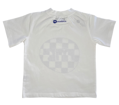 Tee White w/blue check - SAMPLE